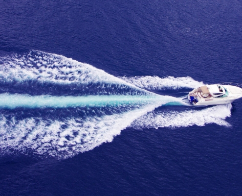 white boat in open water