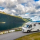 Family vacation travel RV, holiday trip in motorhome