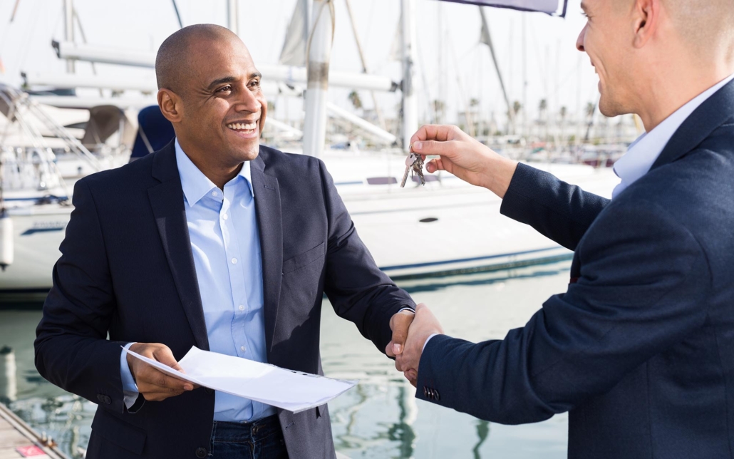 Image of a person buying a boat.